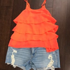 Pretty neon orange tank top